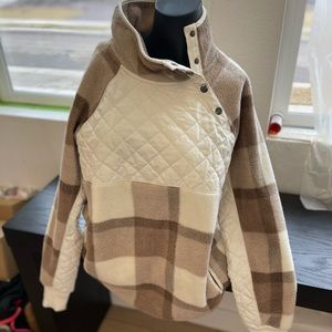 Abercrombie and Fitch Asymmetrical snap fleece hoodie. Size large